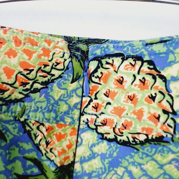 Talbots SZ 14P Novelty Pineapple Print Cotton Spandex Skirt Pockets - Picture 5 of 7
